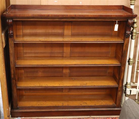 A Victorian mahogany open bookcase, W.140cm D.36cm H.129cm
